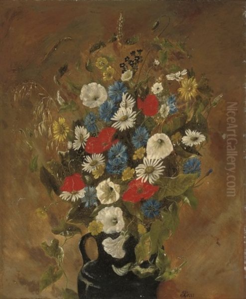 Poppies, Cornflowers, Daisies, And Buttercups - view 1