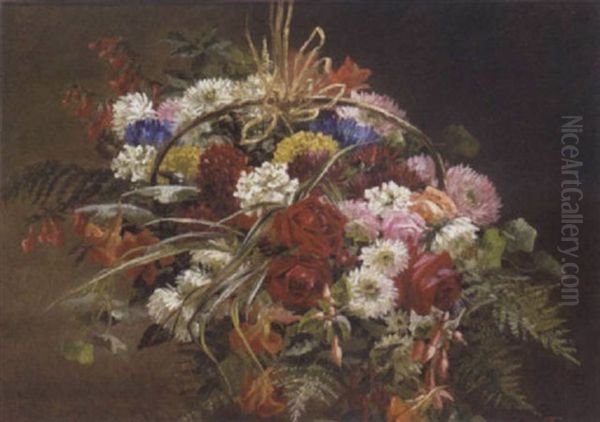 Brogede Blomster I En Kurv - view 1