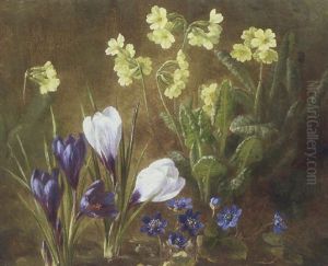 Motiv Med Blomstrende Krokus, Anemoner Og Aurikler by Anthonie, Anthonore Christensen
