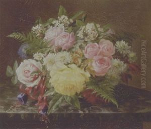 Opstilling Pa Bord Med Blomster I Vase