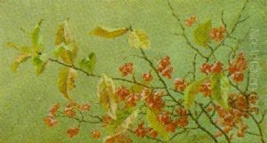 Grene Med Baer Og Blomster Grene Med Baer Og Blomster