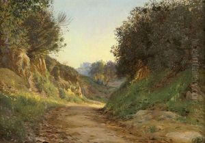 Idyllischer Weg In Italienischer Campagna by Godfred B.W. Christensen