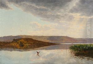 A Landscape With A View Of Himmelbjerget by Godfred B.W. Christensen