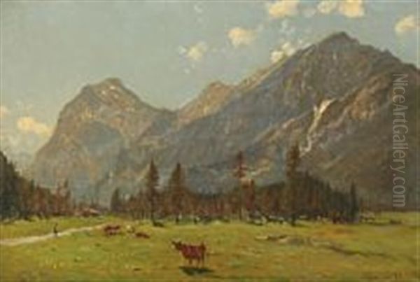 Cows Grazing On The Plains At The Achensee - view 1