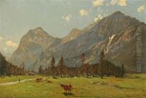 Cows Grazing On The Plains At The Achensee, Tyrol