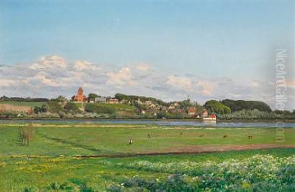 Landscape At Gentofte So (lake) With The Village And Church Of Gentofte In The Background - view 1