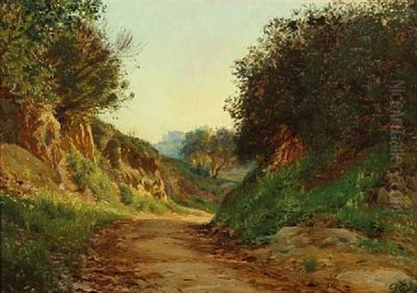A South European Mountain Road With A House In The Background - view 1