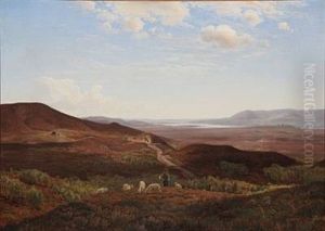 Landscape With Shepherd And Sheep by Godfred B.W. Christensen