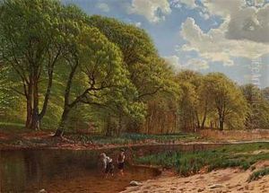 To Drenge Der Fisker I Susaen Ved Herlufsholm by Godfred B.W. Christensen