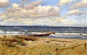 Parti Fra Hornbaek Strand, I Baggrunden Kullen by Godfred B.W. Christensen