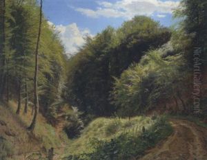 Sonnendurchfluteter Waldweg by Godfred B.W. Christensen