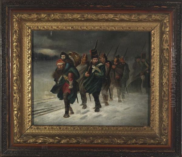 Troops Retreating In The Snow - view 1