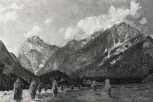 Heuernte Im Gebiet Des Achensee by Godfred B.W. Christensen