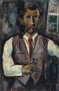 Portrait Of A Man Smoking A Pipe