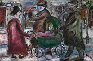 Bybillede Med Figurer by John Christensen