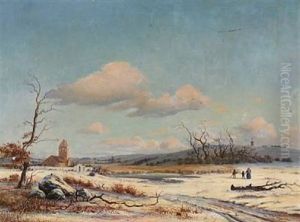 Winter Day In Usserod With Karlebo Church