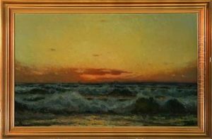 Evening Sun Above Breakers At Skagen Beach, Denmark