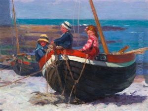 Three Children In A Boat Three Children In A Boat