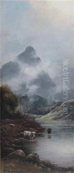 Lake Landscape With Cattle And Stage (+ 2 Others; 3 Works) - view 1