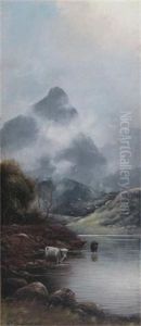 Lake Landscape With Cattle And Stage (+ 2 Others; 3 Works) Lake Landscape With Cattle And Stage (+ 2 Others; 3 Works)