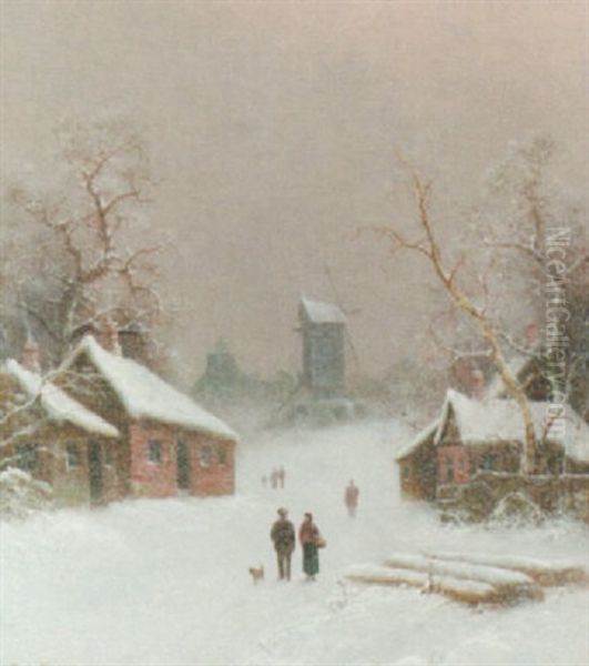 Village Scene In Winter - view 1