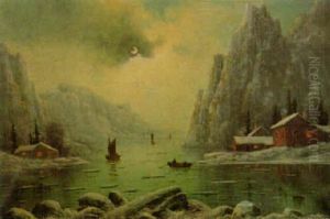 Norwegian Fjord Scene by Nils Hans Christiansen