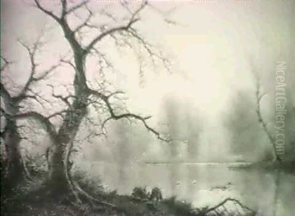 A Woodland Pond In Autumn - view 1
