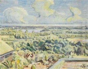 "udsigt Over Lyngby So. Julidag" (view Over Lyngby Lake. July Day) "udsigt Over Lyngby So. Julidag" (view Over Lyngby Lake. July Day)