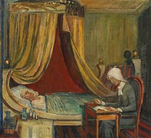 Deathbed Scene From The Novel Adam Homo by Poul S. Christiansen