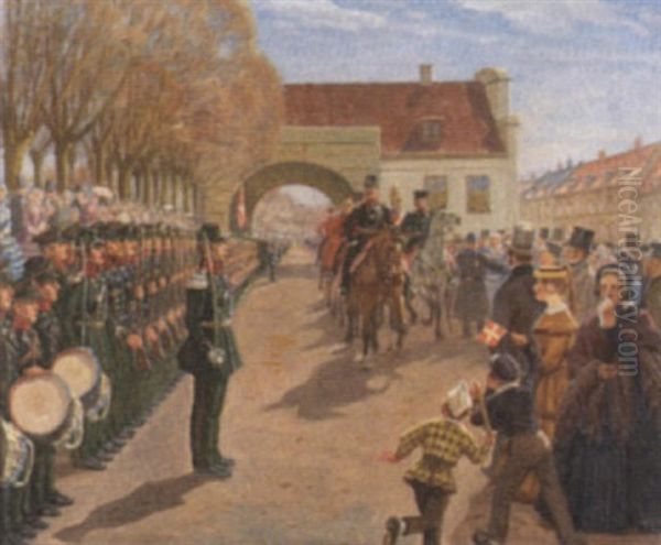 Kongelig Inspektion Af Et Militaerregiment - view 1