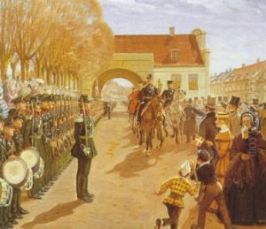 Militaer Vagtparade Ved Byporten I Fredericia