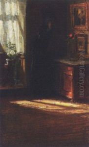 Stuinterior Med Ung Kvinde by Soren Christiansen
