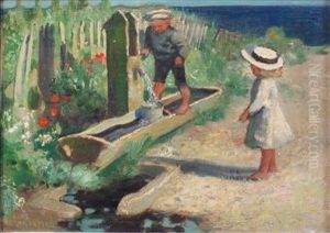 Children At The Water Pump
