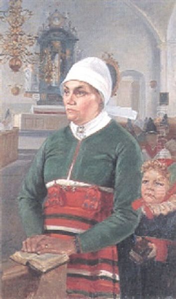 Mor Och Dotter I Kyrkan - view 1