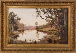 Untitled - River Scene "heidelberg" by Ernest William Christmas