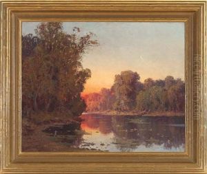 Panoramic River Landscape At Dusk Panoramic River Landscape At Dusk