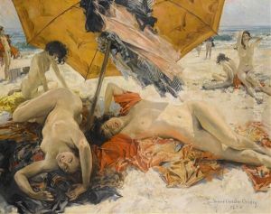 Nudes At The Beach by Howard Chandler Christy