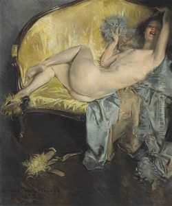 Nude On A Sofa by Howard Chandler Christy