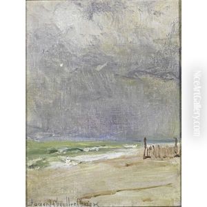 Gloucester Beach Scene, Gloucester Seascape And Central Park Winter Scene (3 Works) by Howard Chandler Christy