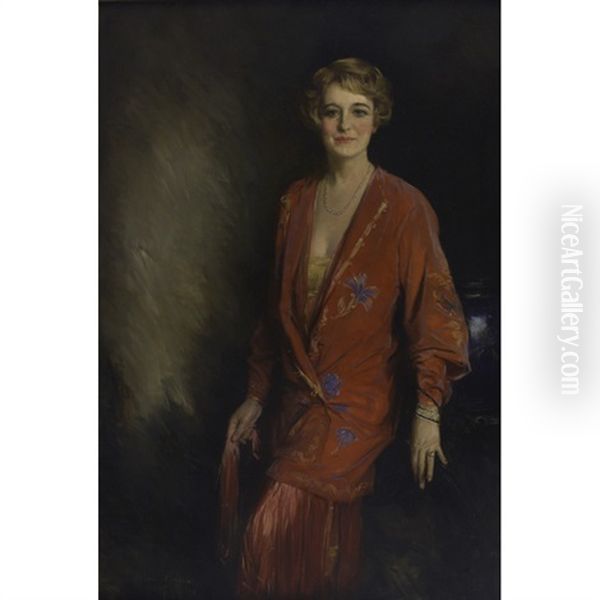 Portrait Of A Woman In A Red Dress - view 1