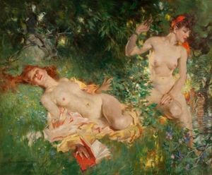Nymphs In Summer by Howard Chandler Christy