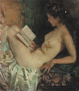 Nude Woman Reading by Howard Chandler Christy
