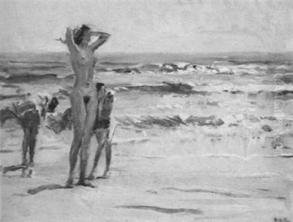 Nude Bather On The Beach - view 1