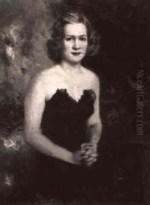 Portrait Of A Woman Wearing A Black Gown