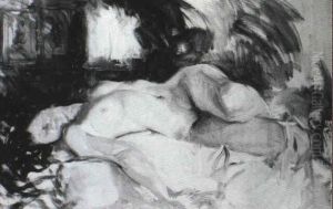 Figure Study: Lounging Nude by Howard Chandler Christy