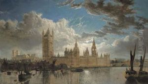 View Of Westminster From The River Thames