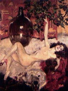Nude On A Bearskin Rug by Howard Chandler Christy
