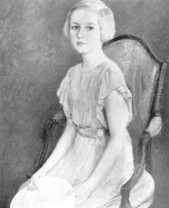 Portrait Of A Young Woman Holding Her Hat
