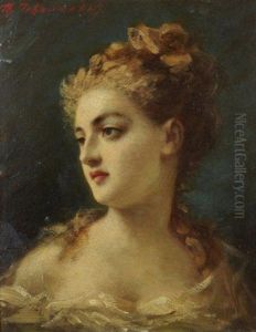 Portrait De Jeune Femme by Fedor Petrovich Chumakov