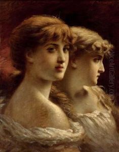 Portrait De Deux Soeurs by Fedor Petrovich Chumakov